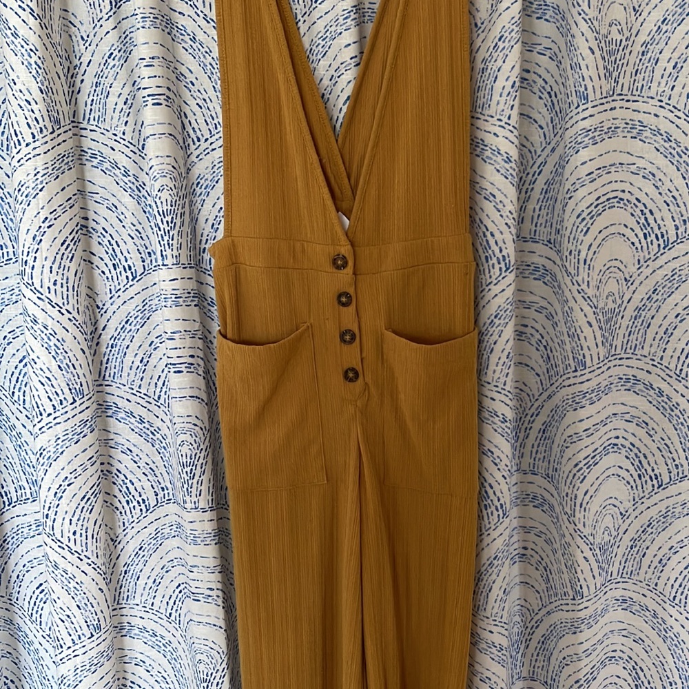 Sienna Sky - Mustard Cropped Overalls